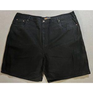 Route 66 Relaxed Shorts Mens 48 Black Denim Pocketed Belted Button Men.